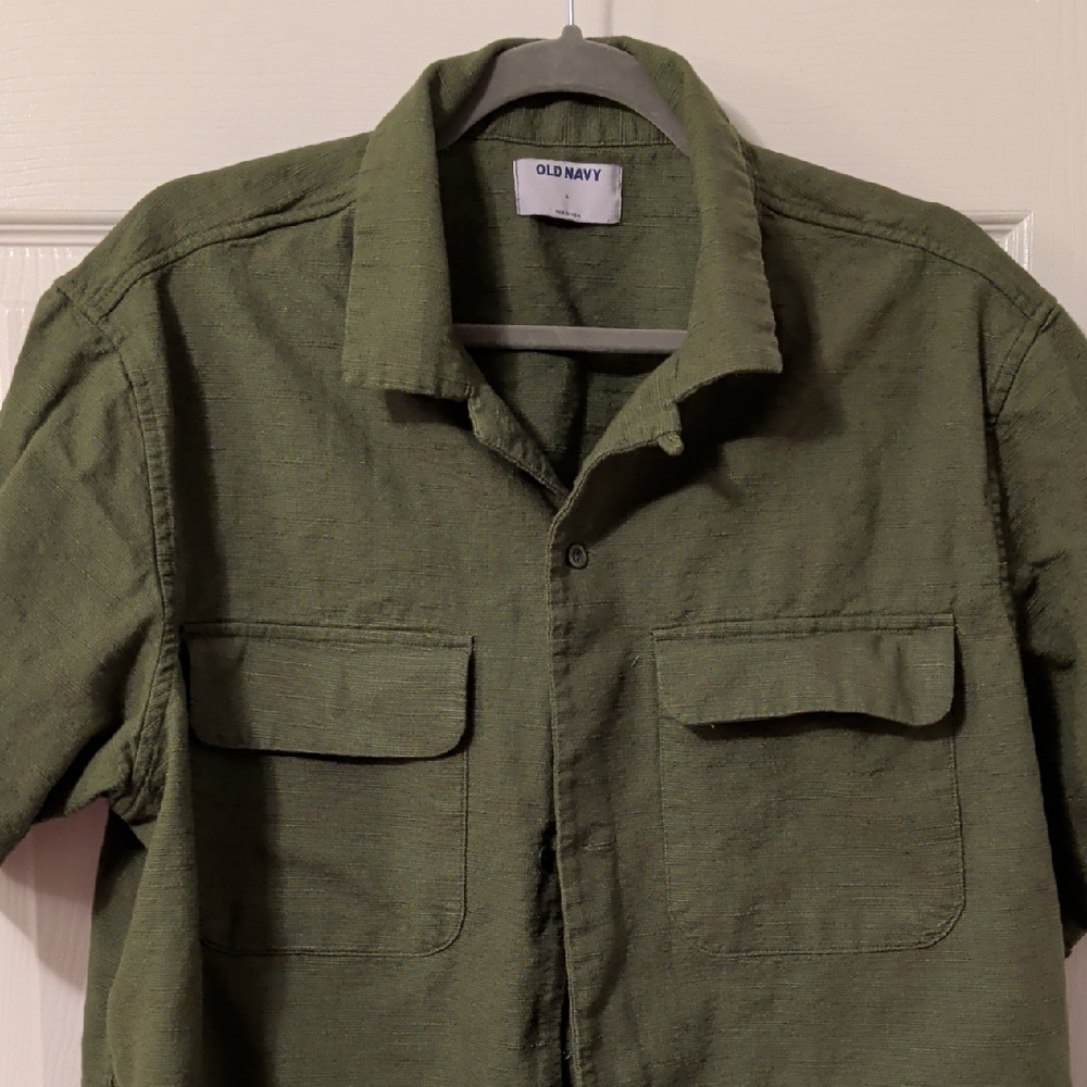 Old Navy Men's Olive Shirt Jacket